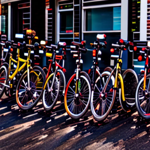 083_A bunch of bicycles parked on the street with items sitting around them.png